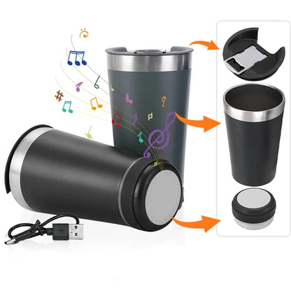 Vaso térmico con bocina bluetooth