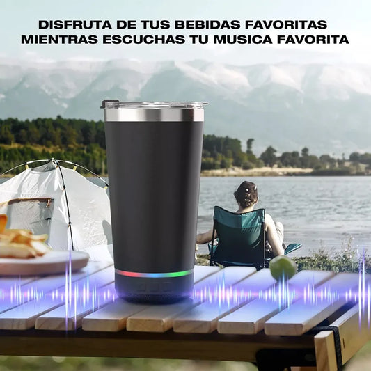 Vaso térmico con bocina bluetooth